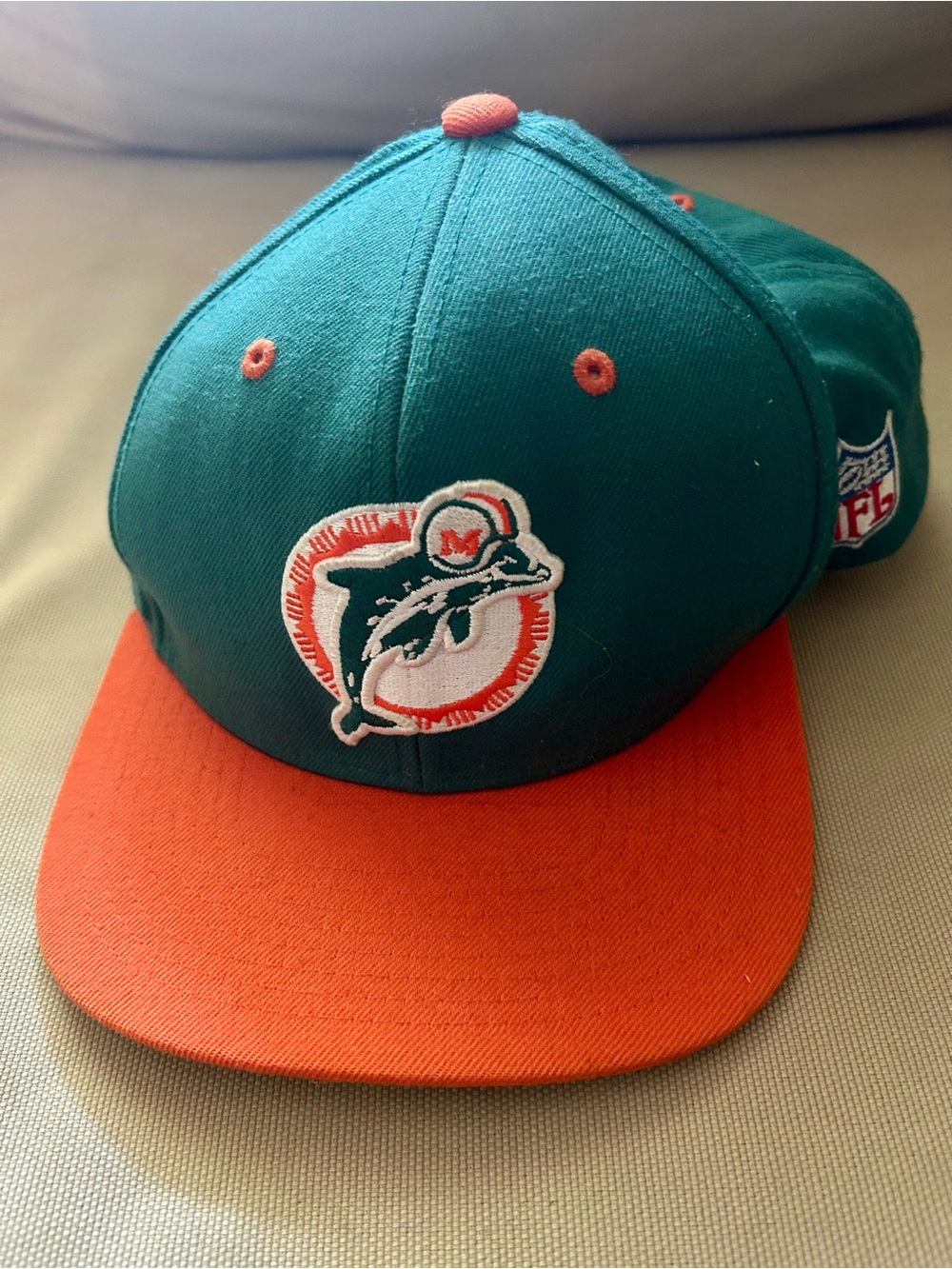 NFL Teal and Orange Miami Dolphins Fitted Hat